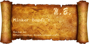 Minker Bogát névjegykártya